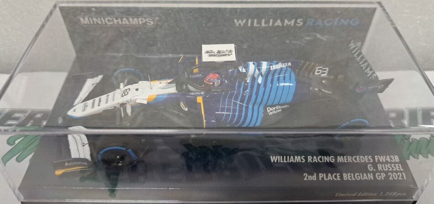 1/43 Williams Mercedes F1 FW43B George Russell 2nd Belgian Gp 2021 MINICHAMPS