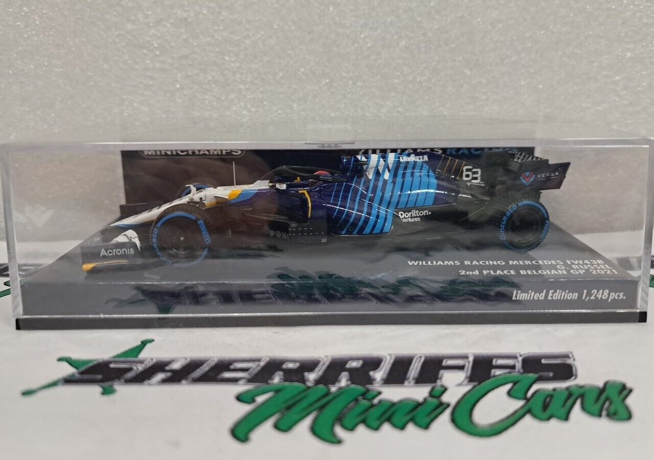 1/43 Williams Mercedes F1 FW43B George Russell 2nd Belgian Gp 2021 MINICHAMPS