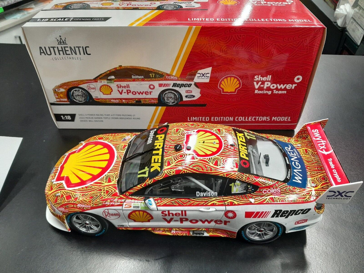 ๐1/18 2022 DJR Shell #17 Indigenous Round W. Davison Darwin Mustang V8 Supercar
