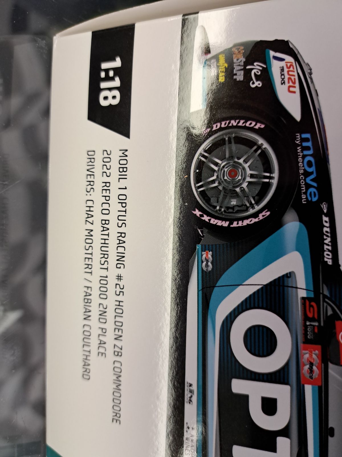 1/18 2022 #25 Mobil 1 Optus Racing ZB Commodore Bathurst 1000 2nd place