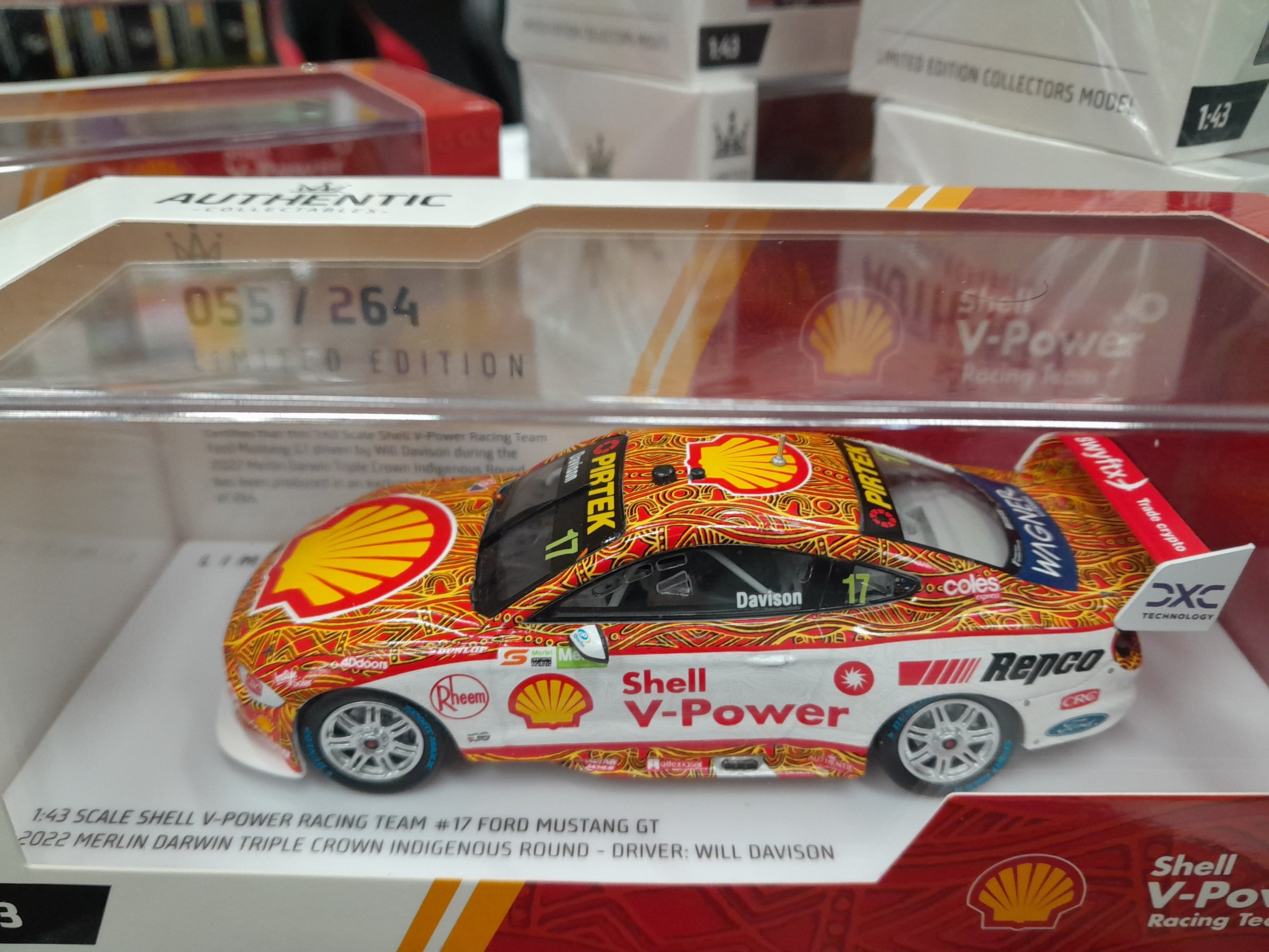 1/43 2022 #17 DJR SHELL V-POWER DAVISON MUSTANG INDIGENOUS ROUND ...