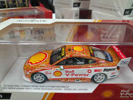 1/43 2022 #17 DJR SHELL V-POWER DAVISON MUSTANG INDIGENOUS ROUND