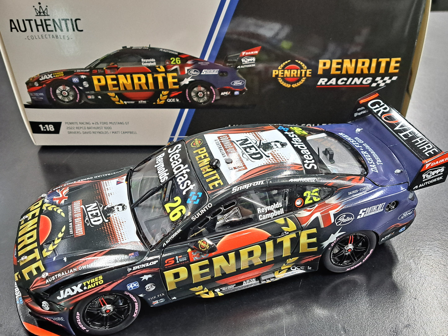 1/18 2022 #26 Penrite Racing Mustang GT REPCO BATHURST 1000