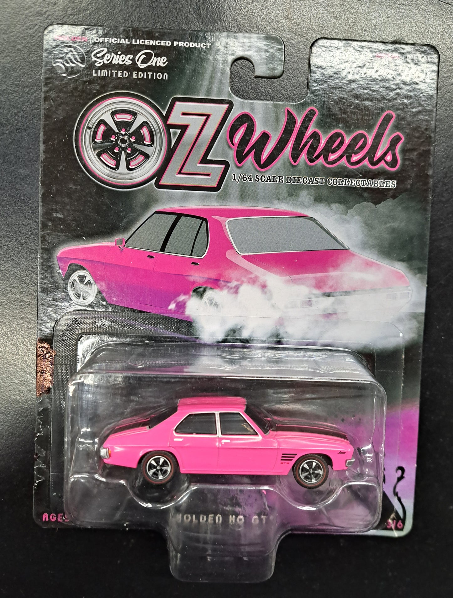 1/64 Oz Wheels HQ GTS Monaro Hot Pink W/ Custom Black Stripes Code 3