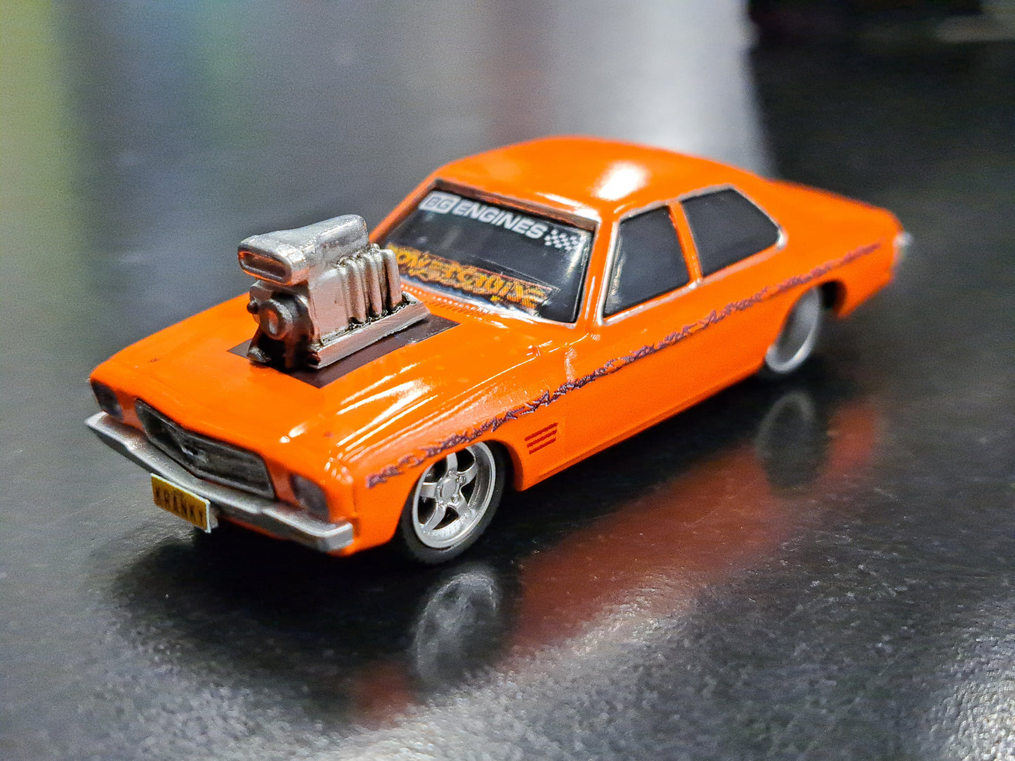 1/64 Oz Wheels Holden HQ 'KRANKY' Burnout Car CODE 3 CUSTOM