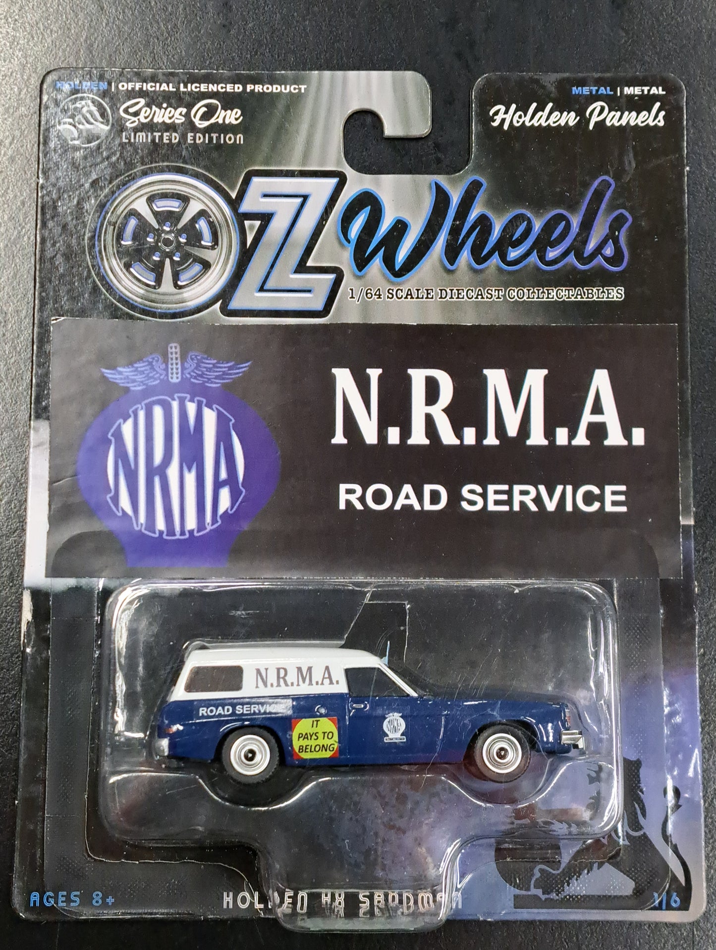 1/64 OZ WHEELS NRMA CODE 3 CUSTOM Holden HX Panel Van 🦺🧑‍🔧