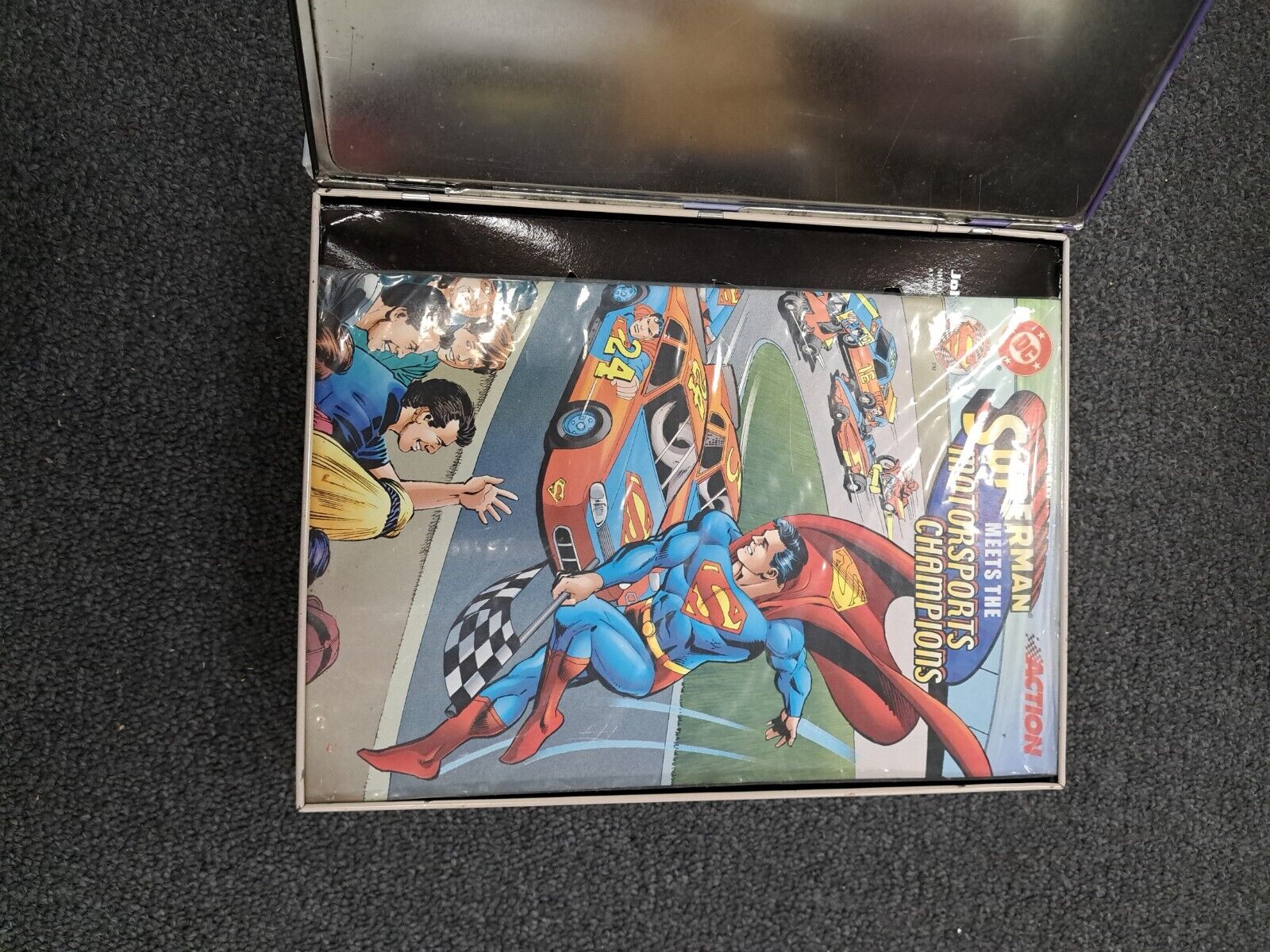 Action Superman NHRA Team Racing Collection 9 Car Set 1:64 Scale & DC Comic Book