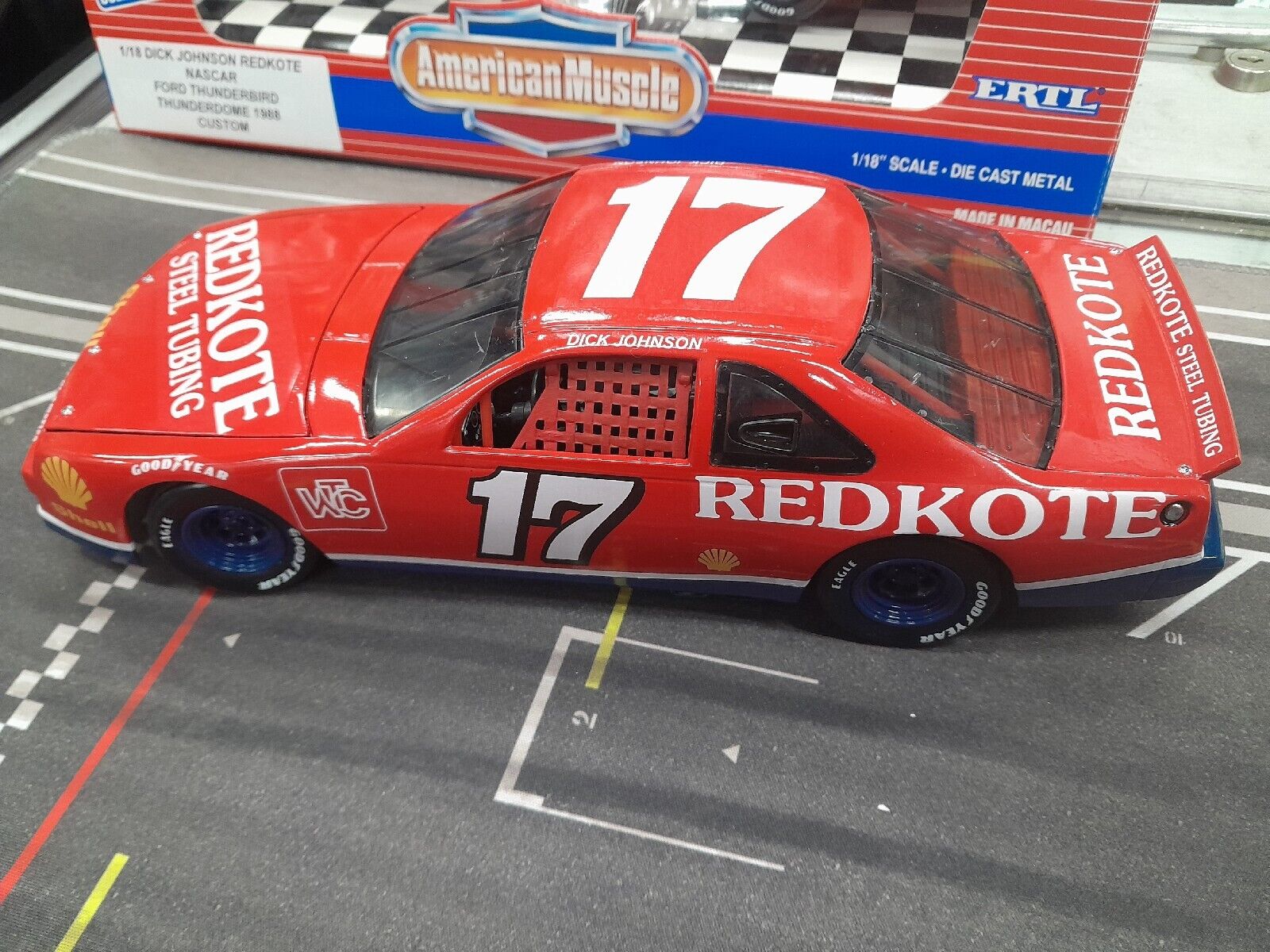 1/18 1988 DICK JOHNSON REDKOTE NASCAR  - THUNDERDOME (Auscar)🏁🚗 Custom Made