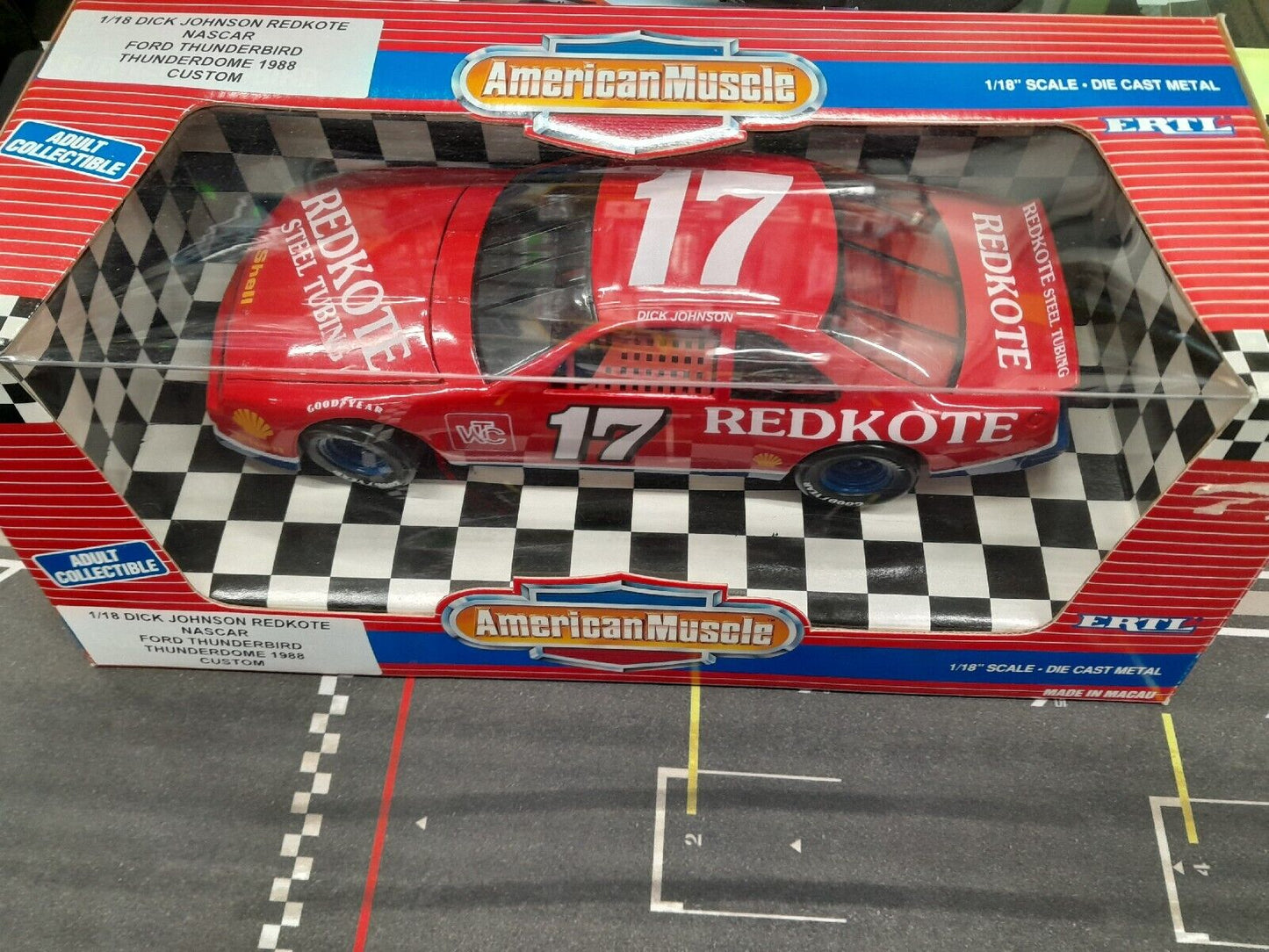 1/18 1988 DICK JOHNSON REDKOTE NASCAR  - THUNDERDOME (Auscar)🏁🚗 Custom Made