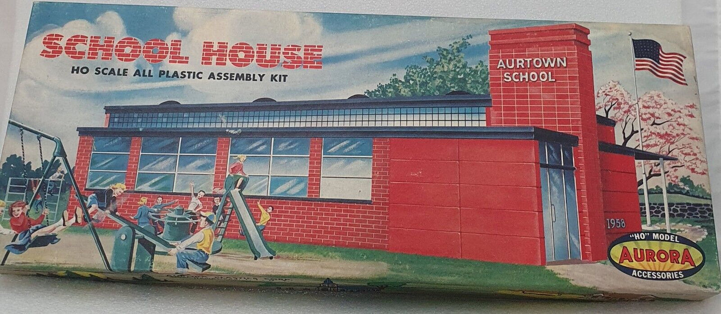 HO scale Aurora school house model kit