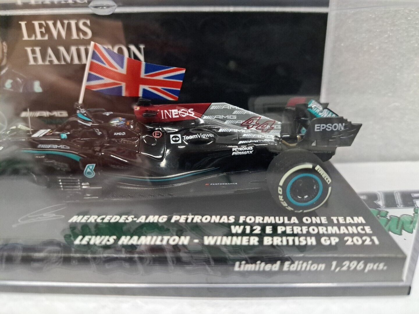 1/43 M/C Mercedes W12 Hamilton Win British F1 2021 Factory Defect Decal Missing