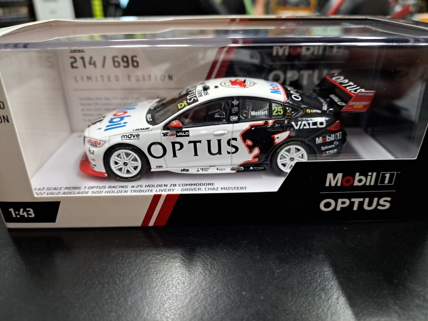 1/43 Authentic Collectibles ACD43H22Y Mobil 1 Optus Racing #25 Holden ZB Mostert