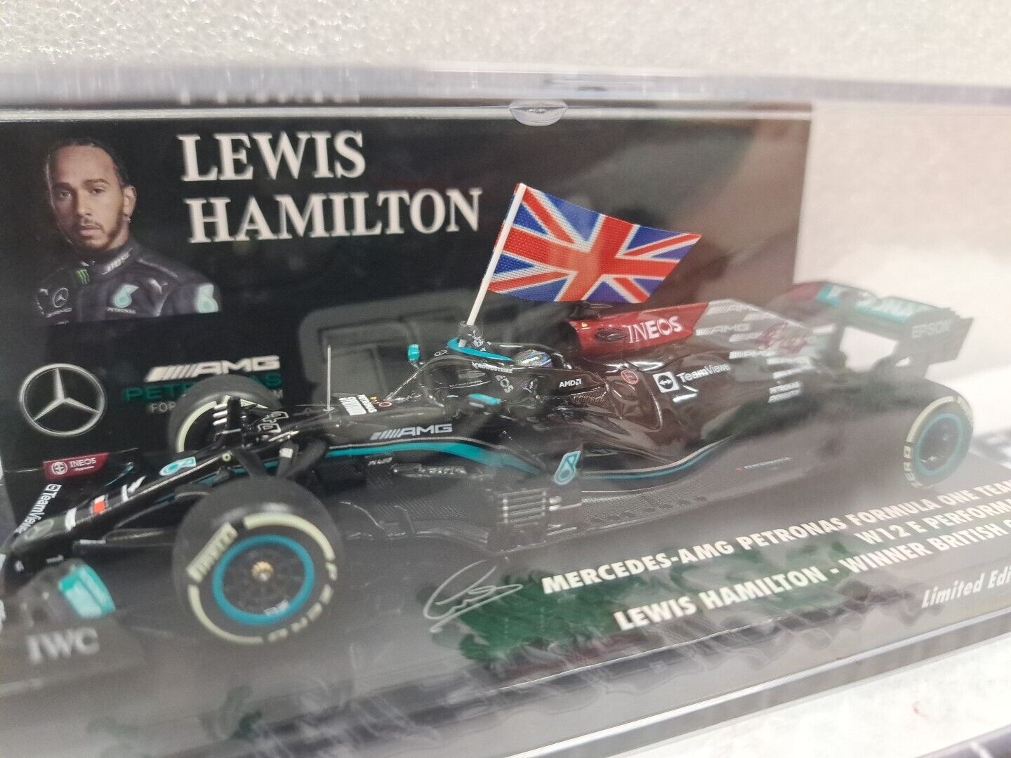 1/43 M/C Mercedes W12 Hamilton Win British F1 2021 Factory Defect Decal Missing