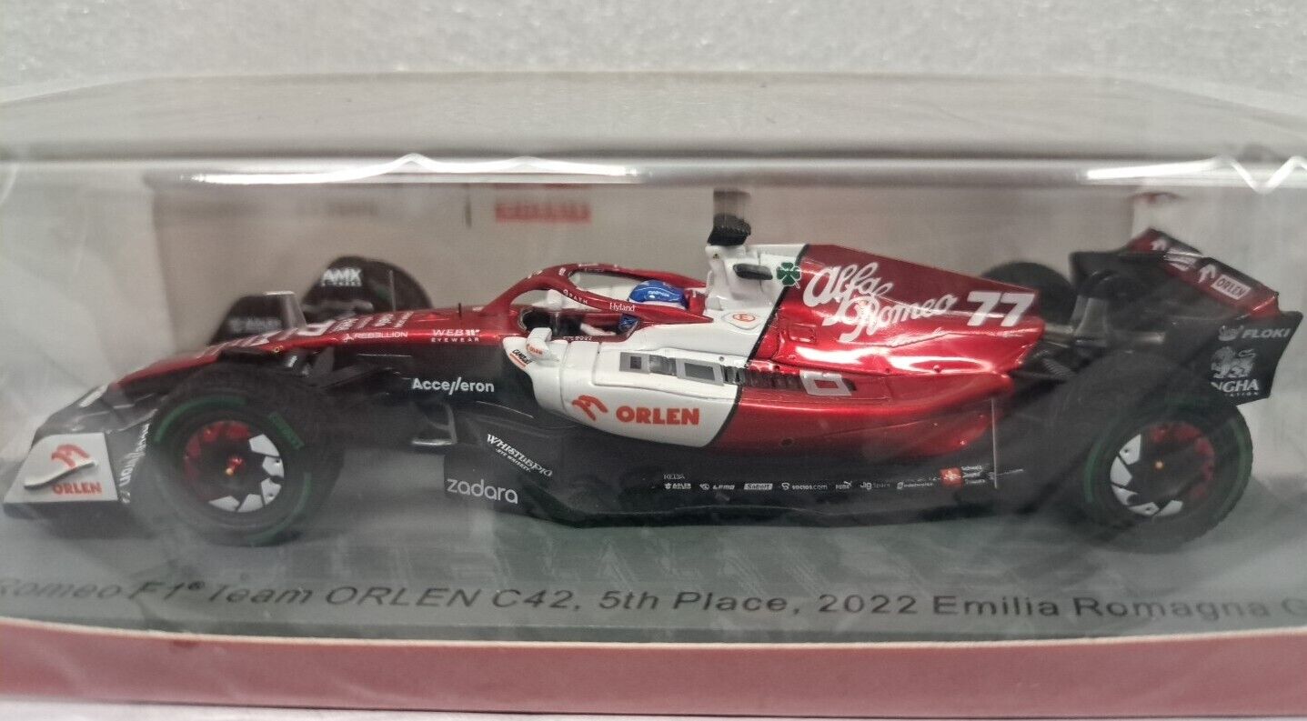 1/43 SPARK Alfa Romeo F1 C42 #77 Emilia Romagna Italy Gp 2022 Bottas S8541 