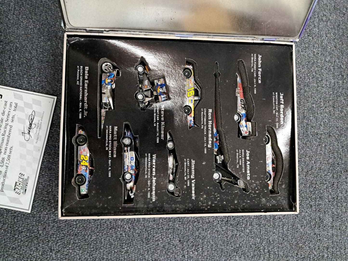 Action Superman NHRA Team Racing Collection 9 Car Set 1:64 Scale & DC Comic Book