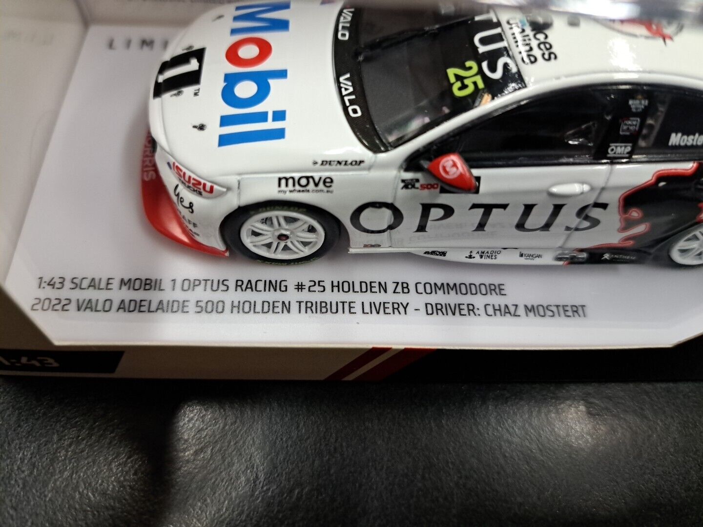 1/43 Authentic Collectibles ACD43H22Y Mobil 1 Optus Racing #25 Holden ZB Mostert