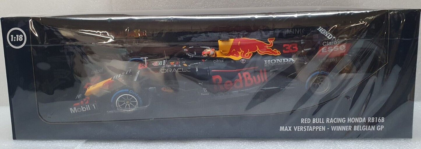 1/18 Minichamps 2021 Red Bull Honda RB16B Verstappen Belgian GP Winner