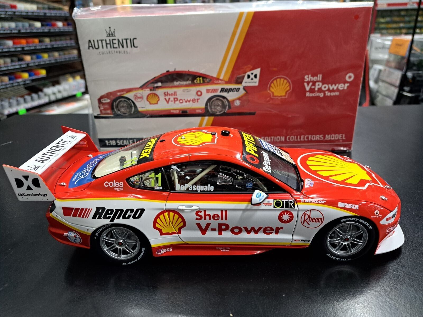 1:18 2021 DJR Shell V-Power Racing De Pasquale #11 Ford 400th Win DePasquale