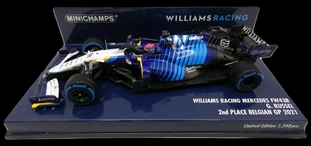 1/43 Williams Mercedes F1  FW43B George Russell 2nd Belgian Gp 2021 MINICHAMPS 