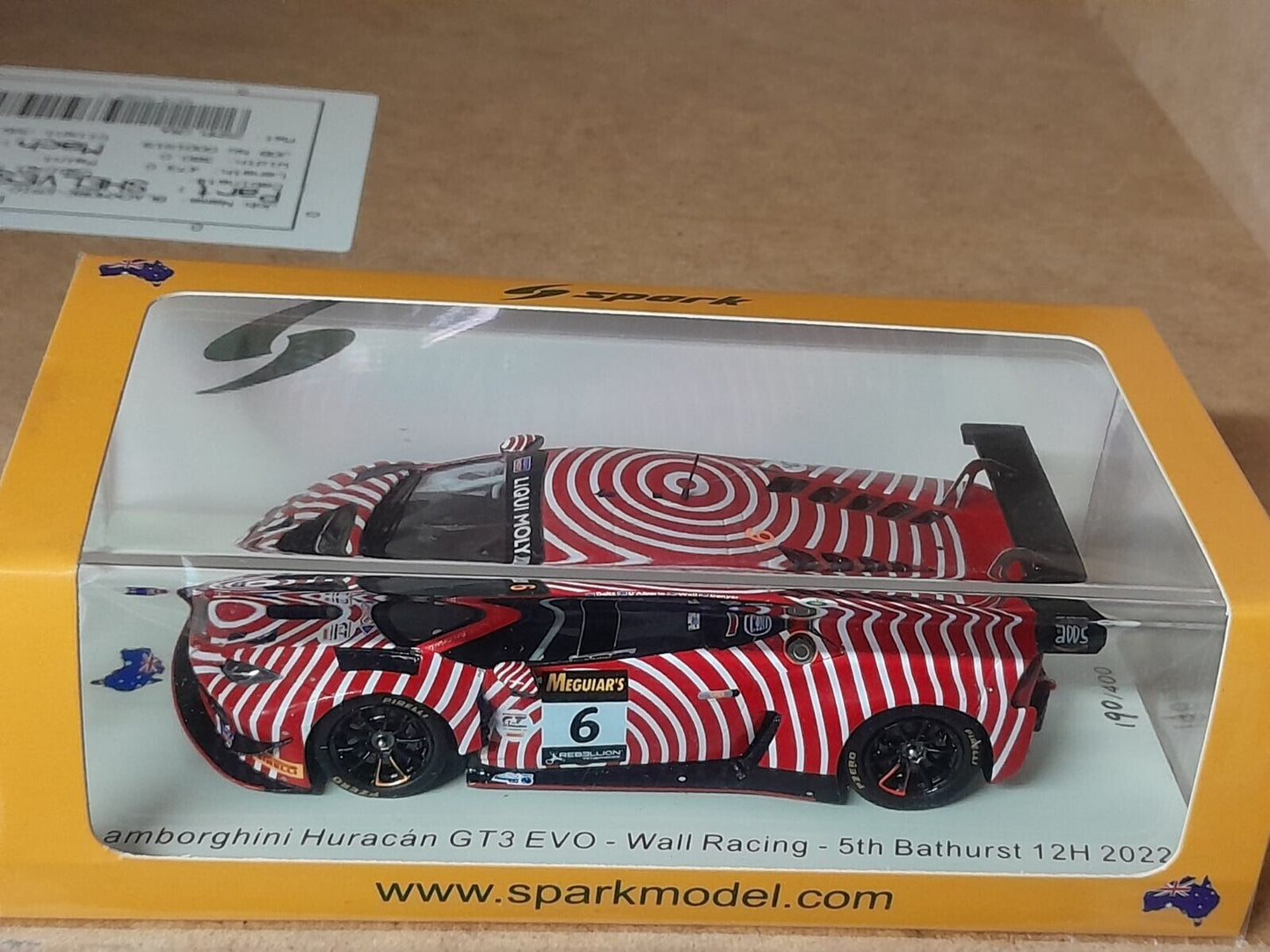 1:43 Lamborghini Huracan GT3 Evo - Wall Racing - 5th Bathurst 12Hr 2022 SPARK