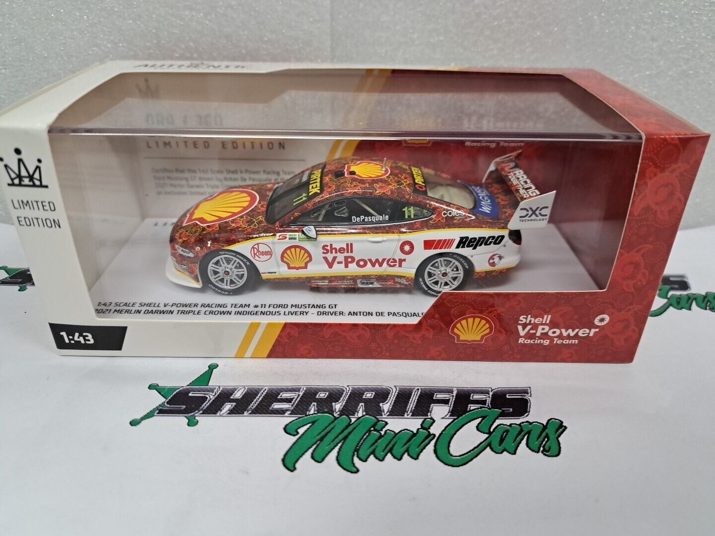 1/43 SHELL #11 MUSTANG GT 2021 Indigenous Livery Darwin Triple Crown De Pasquale