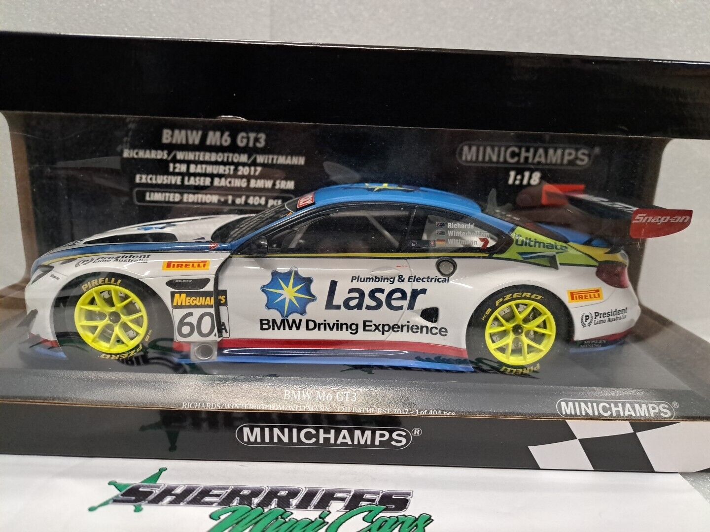 1/18 BMW M6 GT3 2017 12H BATHURST MINICHAMPS