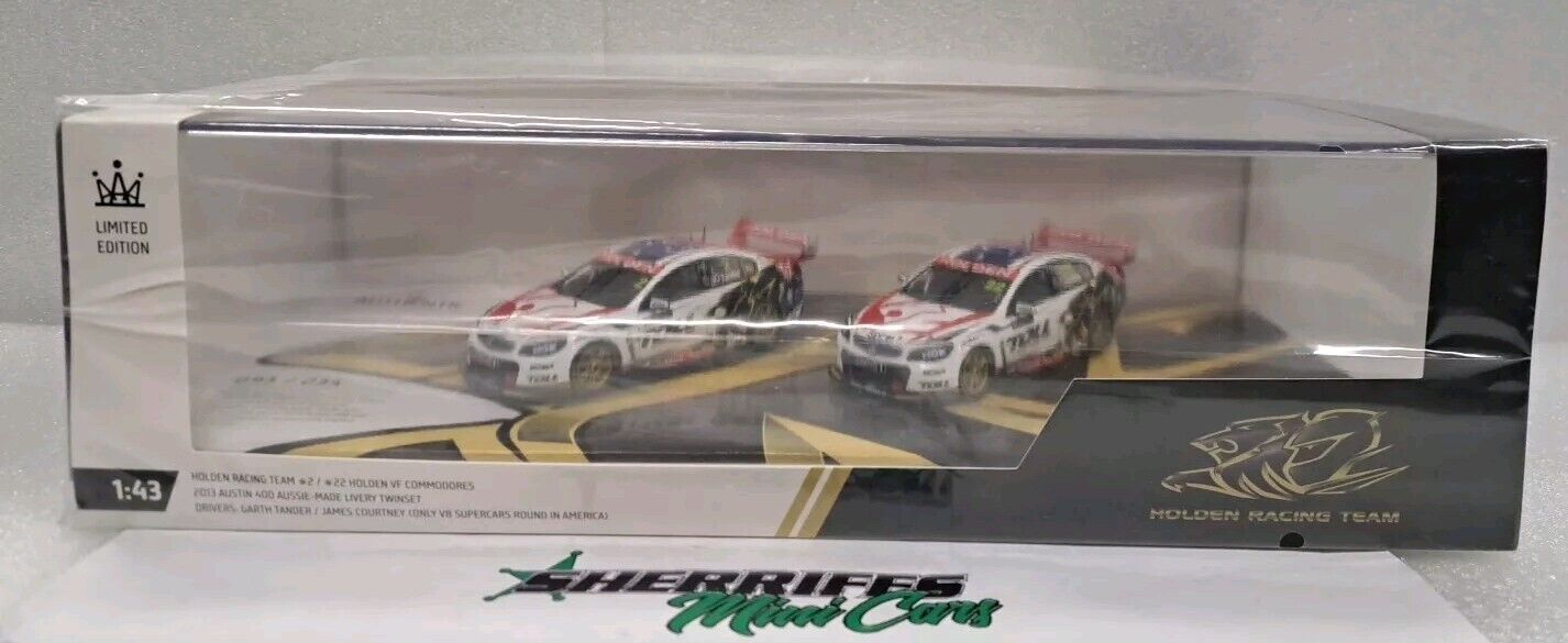 1/43 HOLDEN RACING TEAM #2/#22 VF COMMODORES 2013 AUSTIN 400 TWIN SET