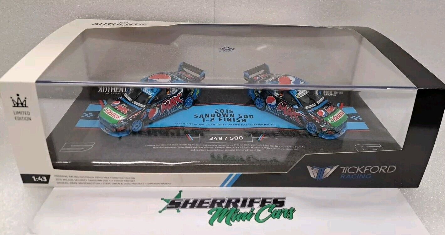 1/43 Prodrive Racing Australia PEPSI MAX FGX FALCON 2015 Sandown 500 Twin Set