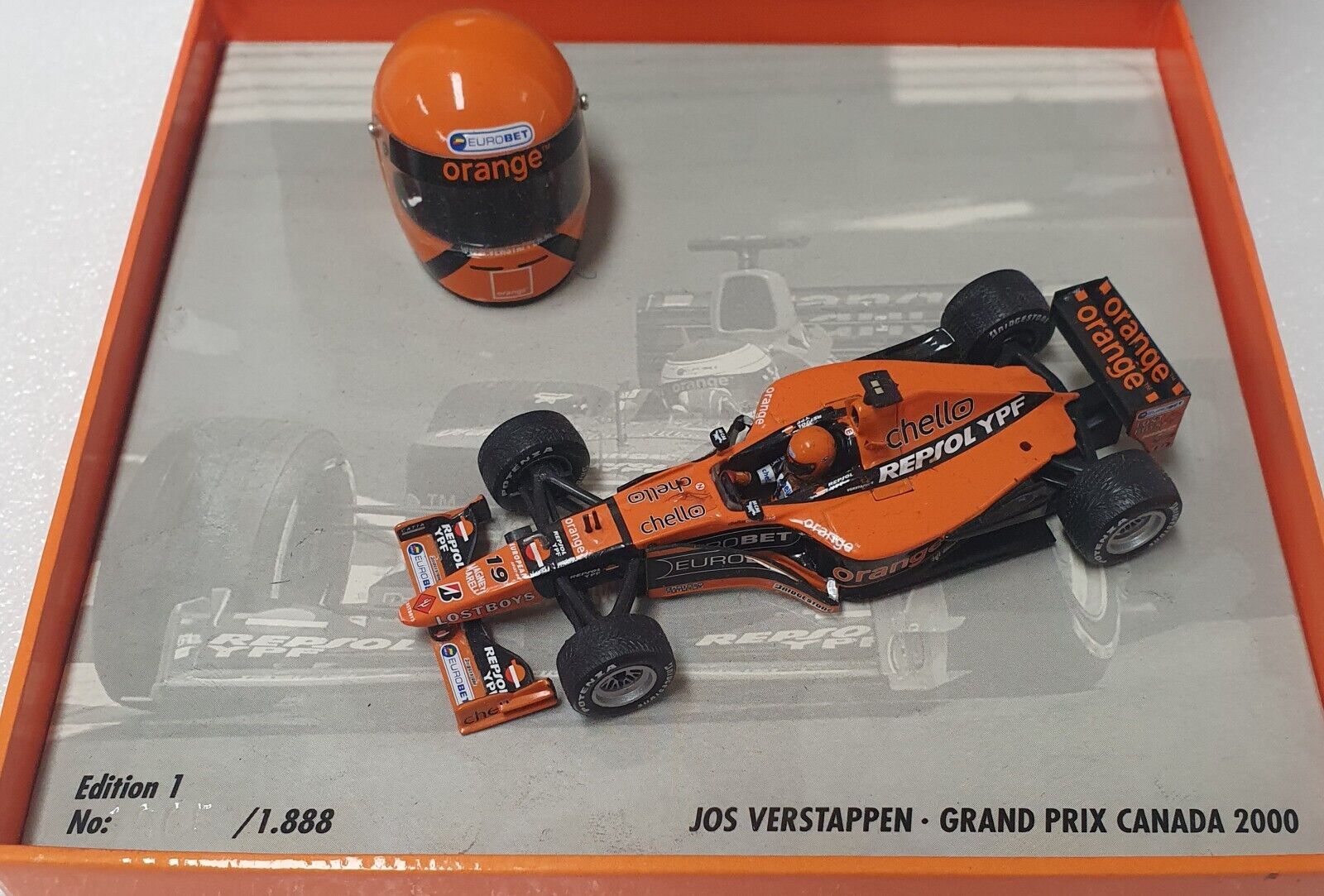 1/43 Minichamps Jos Verstappen gift set G.P. Canada 2000