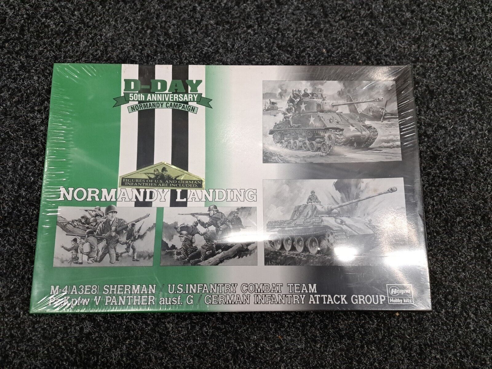 Normandy Landing M-4 Sherman Panzer G Tank German+US Model Kit D-Day WW2 1/72
