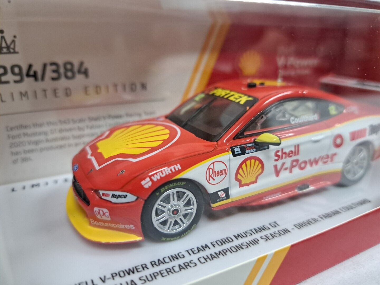 1/43 SHELL MUSTANG GT 2020 Virgin Aus Championship Season Coulthard