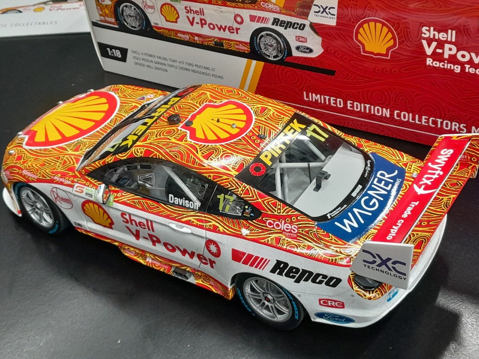 🏁1/18 2022 DJR Shell #17 Indigenous Round W. Davison Darwin Mustang V8 Supercar