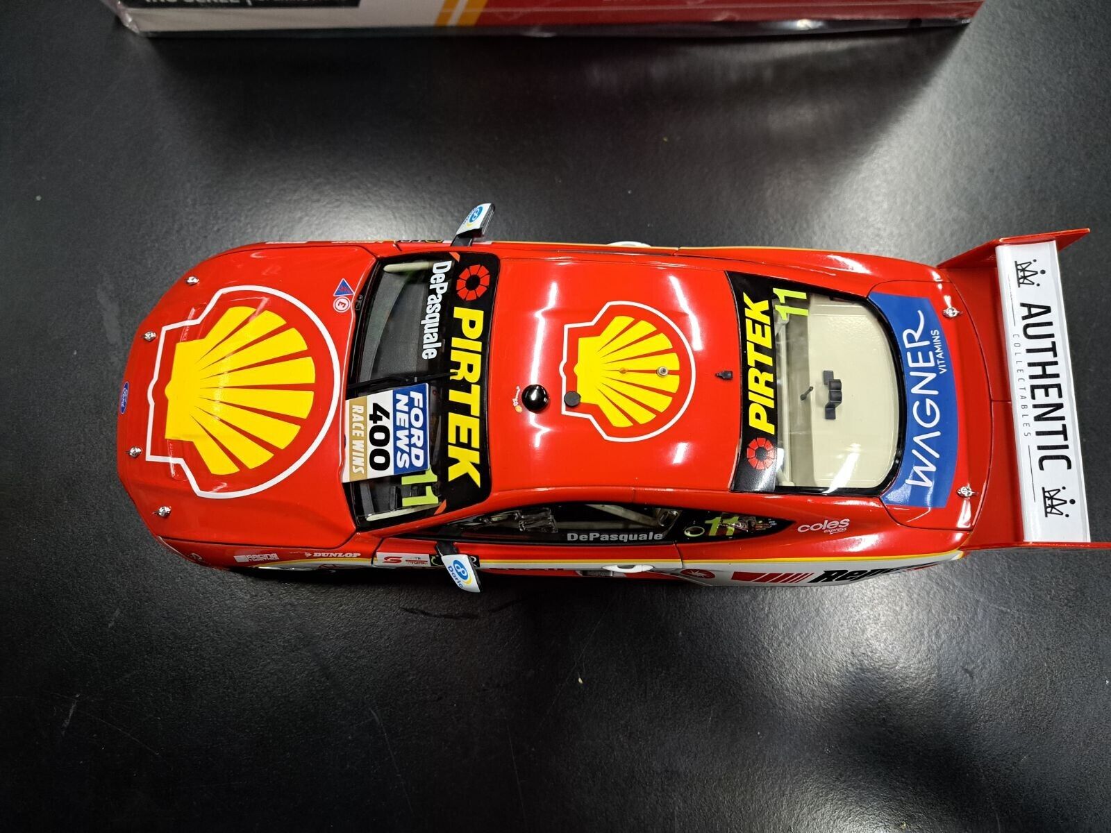 1:18 2021 DJR Shell V-Power Racing De Pasquale #11 Ford 400th Win DePasquale