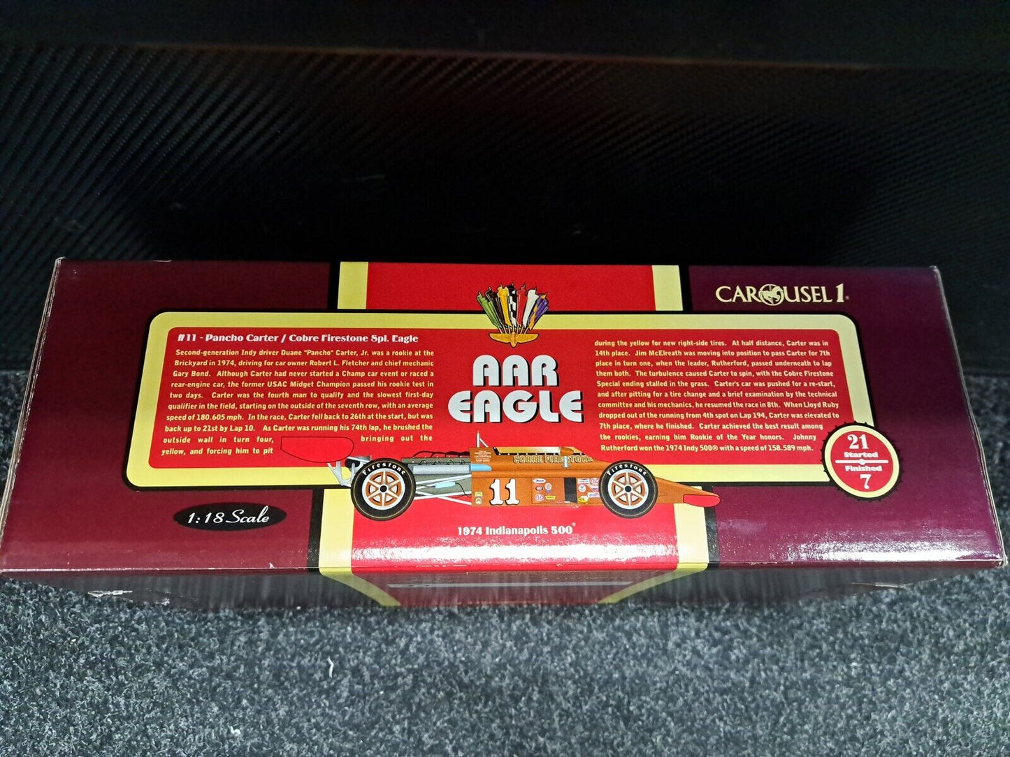 1/18 AAR EAGLE Carousel1 1974 Indianapolis 500 #11 Pancho Carter 4703