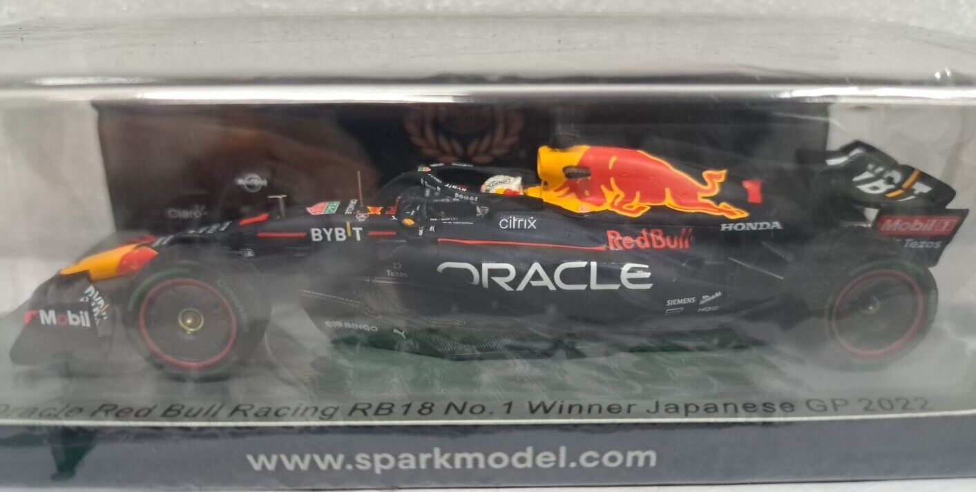 1/43 S8551 Spark Oracle Red Bull RB18 #1 Winner Japanese GP 2022 Max Verstappen