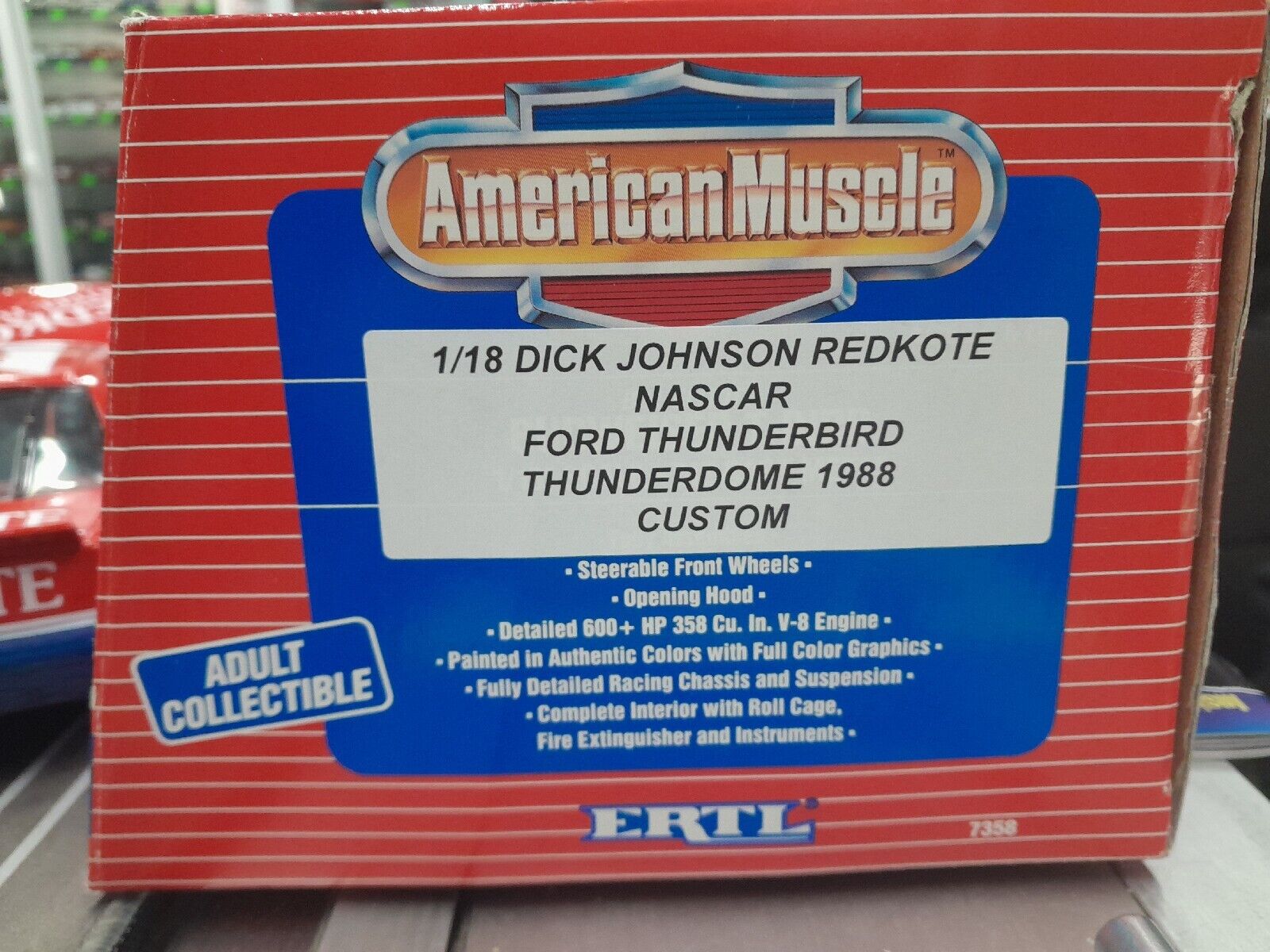 1/18 1988 DICK JOHNSON REDKOTE NASCAR  - THUNDERDOME (Auscar)🏁🚗 Custom Made