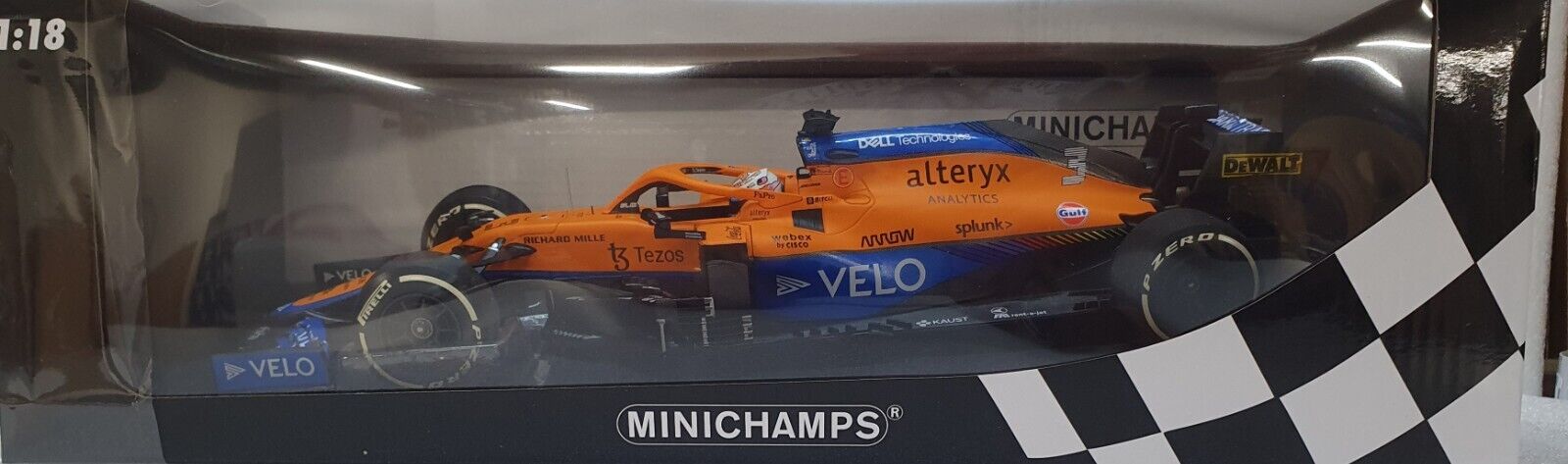 1/18 Minichamps "VELO" 2021 McLaren MCL35M Ricciardo Italian GP Win Monza 🥇