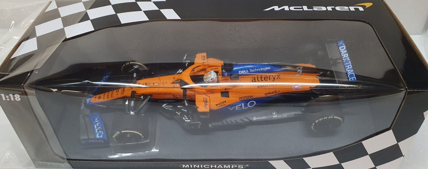 1/18 Minichamps "VELO" 2021 McLaren MCL35M Ricciardo Italian GP Win Monza 🥇