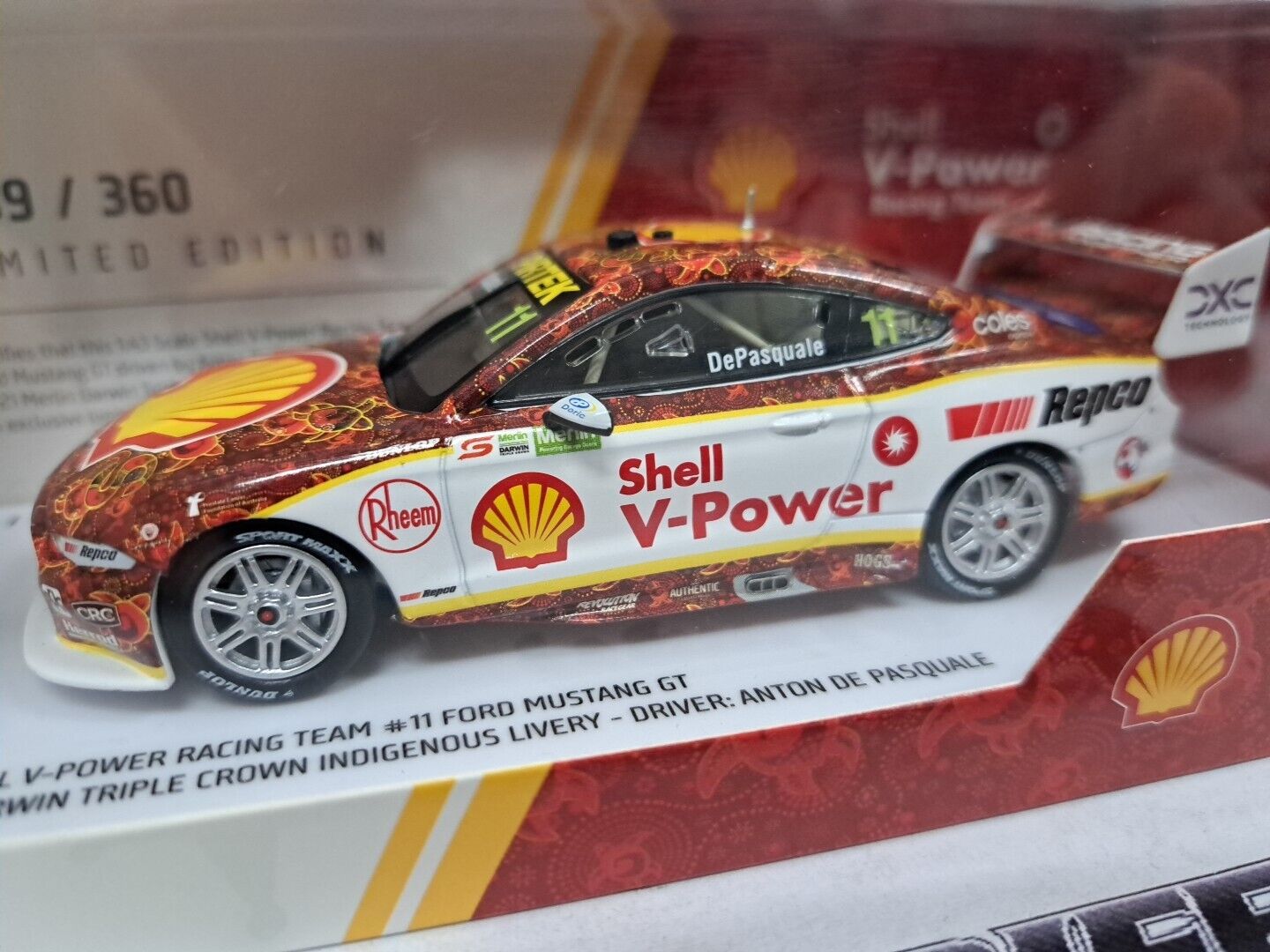 1/43 SHELL #11 MUSTANG GT 2021 Indigenous Livery Darwin Triple Crown De Pasquale