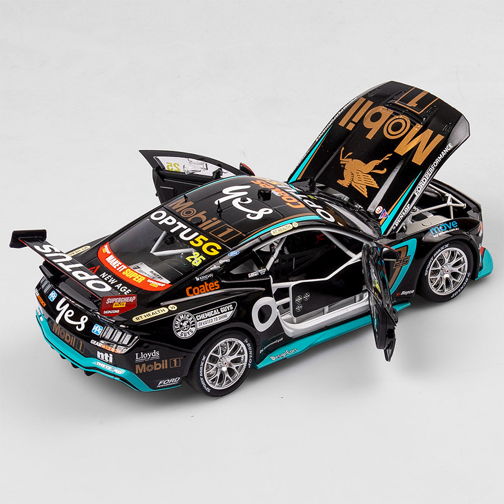 1:18 Mobil 1 Optus Racing #25 Ford Mustang GT - 2024 Sydney SuperNight Clean Sweep (Mobil 1 50th Anniversary Gold Livery)