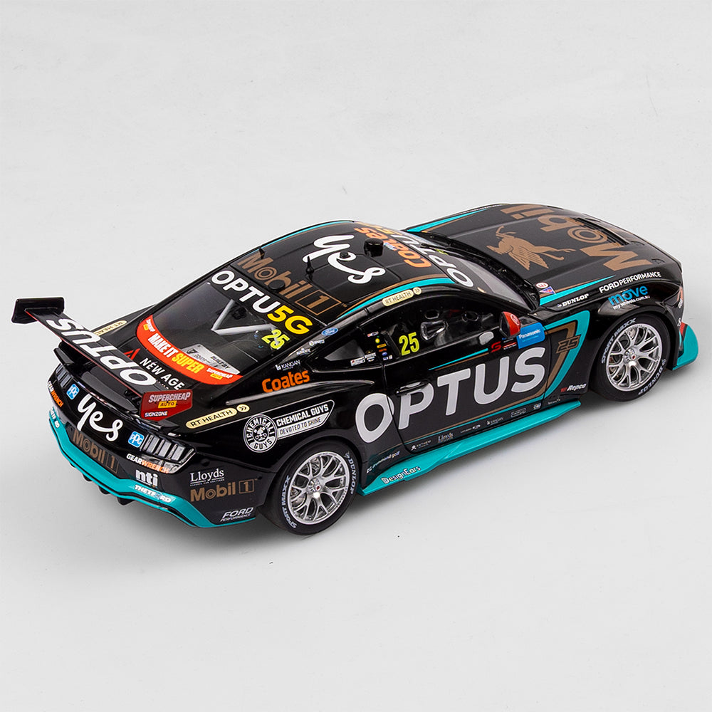 1:18 Mobil 1 Optus Racing #25 Ford Mustang GT - 2024 Sydney SuperNight Clean Sweep (Mobil 1 50th Anniversary Gold Livery)