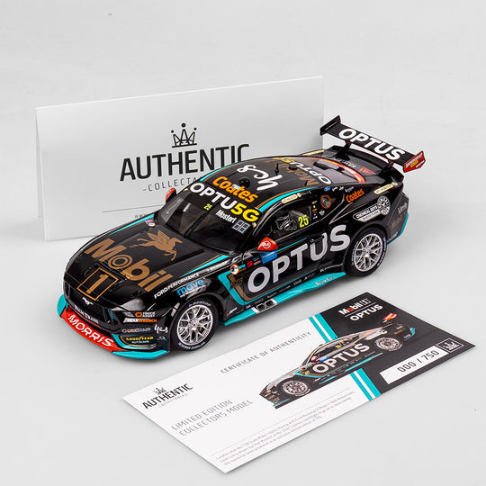 1:18 Mobil 1 Optus Racing #25 Ford Mustang GT - 2024 Sydney SuperNight Clean Sweep (Mobil 1 50th Anniversary Gold Livery)