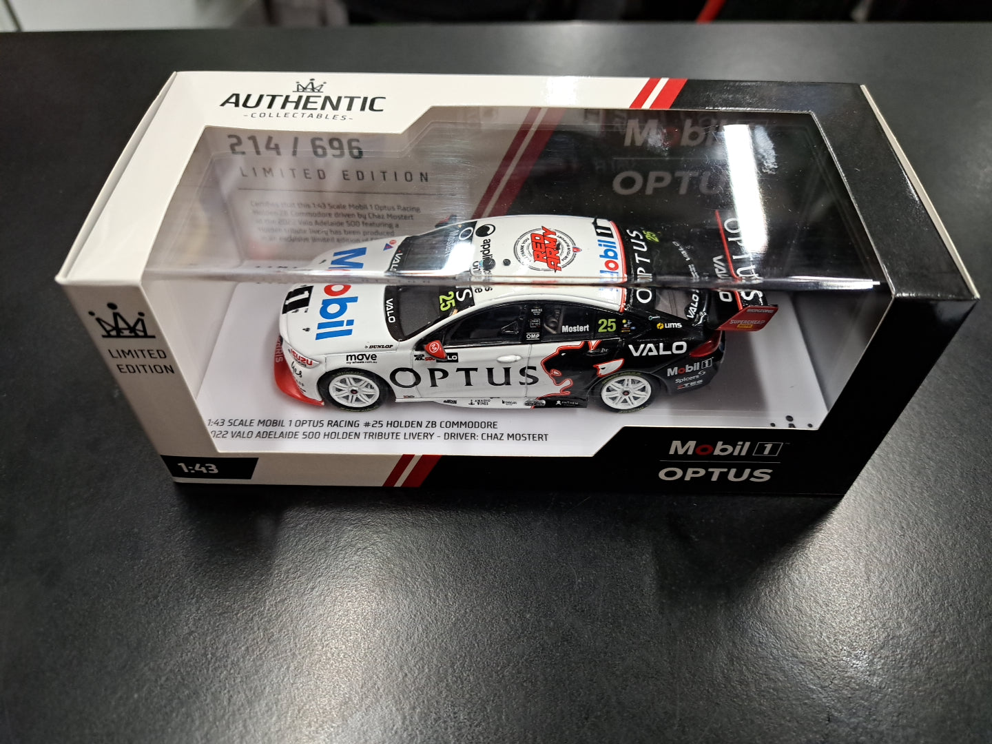 1/43 Authentic Collectibles ACD43H22Y Mobil 1 Optus Racing #25 Holden ZB Mostert