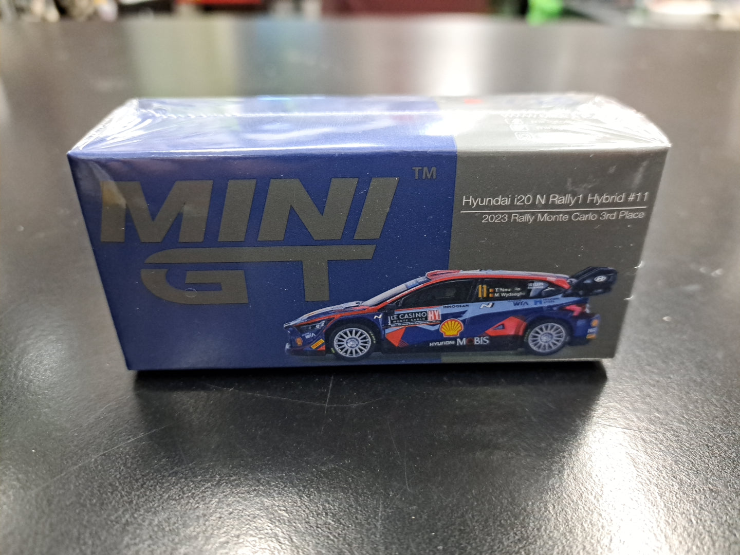 1/64 MINIGT Hyundai i20 N Rally 1 Hybrid #11 2023 Rally Montecarlo 3rd Place