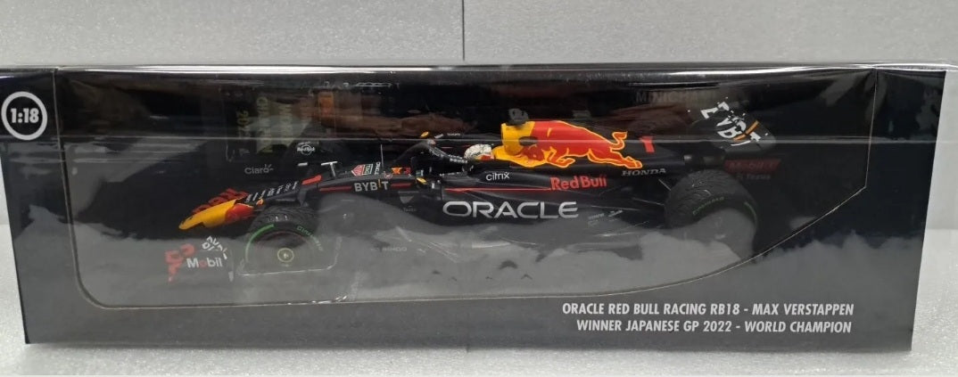 1/18 Redbull Racing RB18 F1 VERSTAPPEN WINNER JAPANESE GP 2022 - WORLD CHAMPION