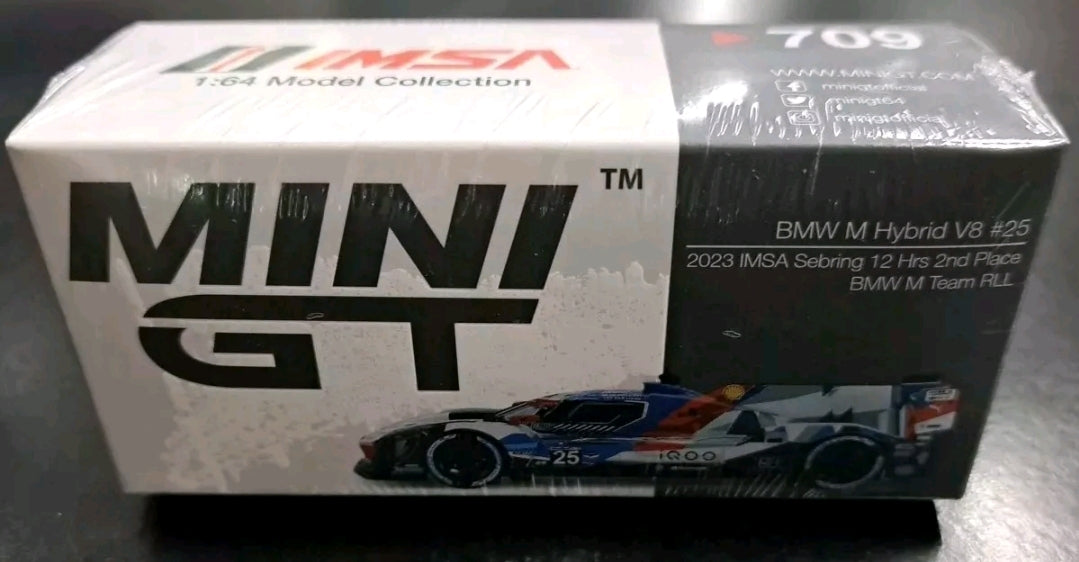 1/64 MINIGT BMW M Hybrid V8 #25 2023 IMSA Sebring 12Hrs 2nd Place BMW M Team RLL