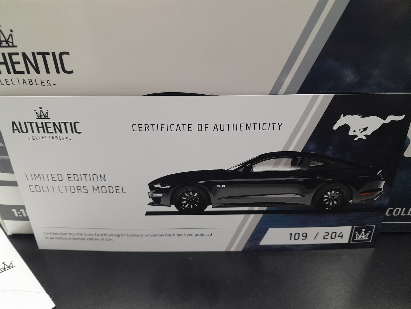 1/18 BLACK MUSTANG FASTBACK GT- SHADOW BLACK